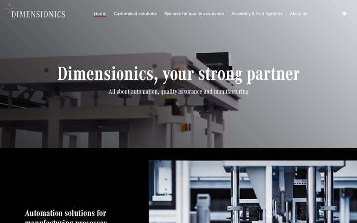 Screenshot of dimensionics.com