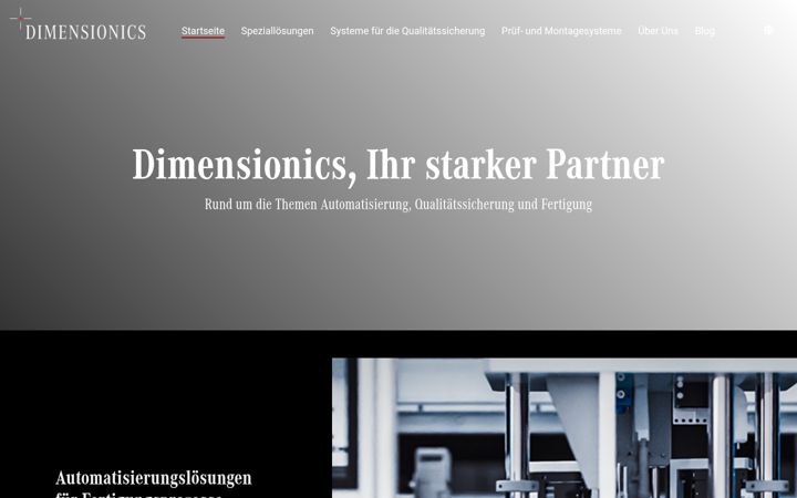 Екранна снимка на dimensionics.de