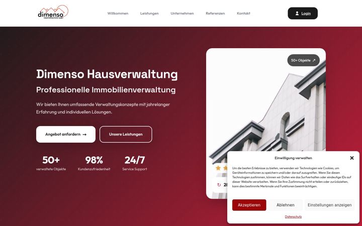 Screenshot of dimenso.com