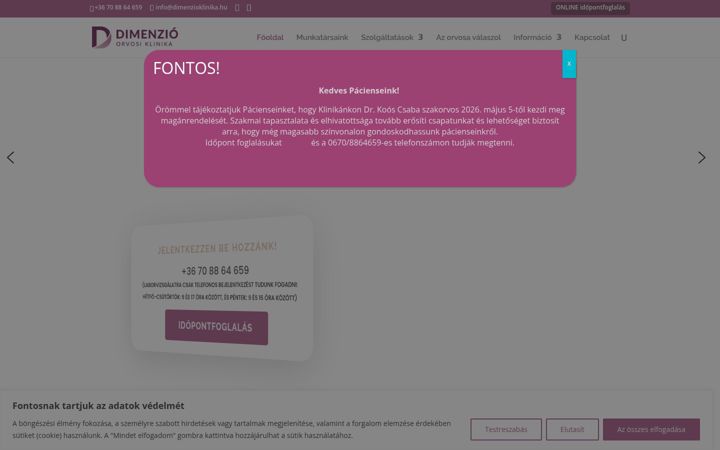 Screenshot of dimenzioklinika.hu
