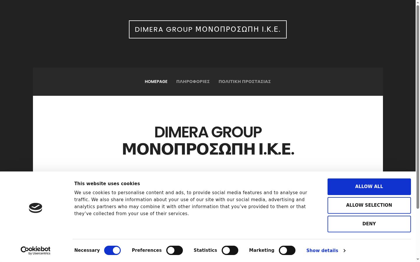 Snímka obrazovky banera súhlasu zobrazeného pred akoukoľvek interakciou