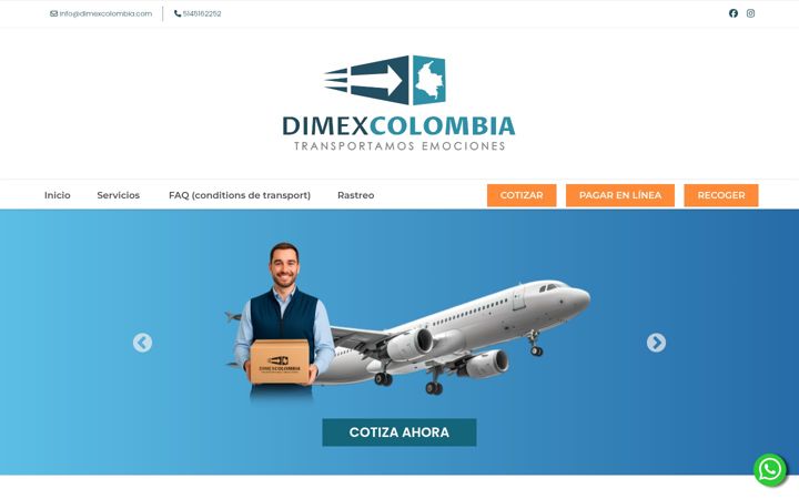 Screenshot of dimexcolombia.com