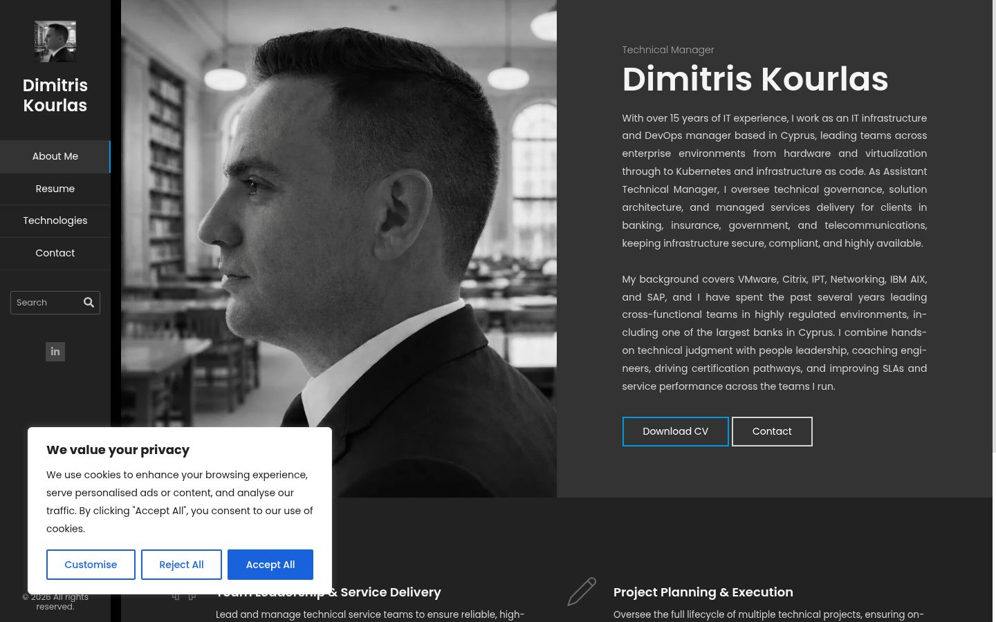 Screenshot of the consent banner shown before any interaction