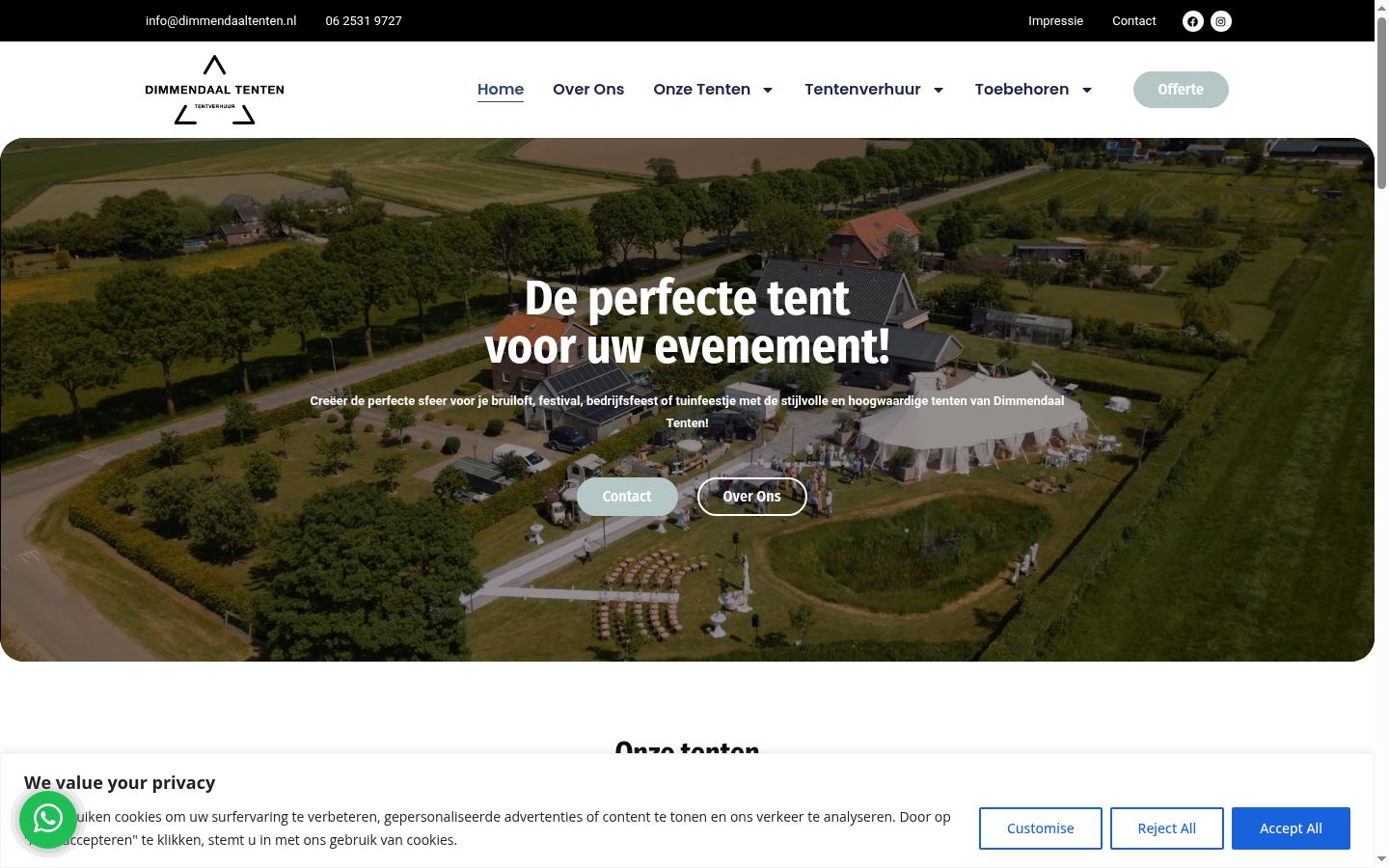 Screenshot del banner di consenso mostrato prima di qualsiasi interazione