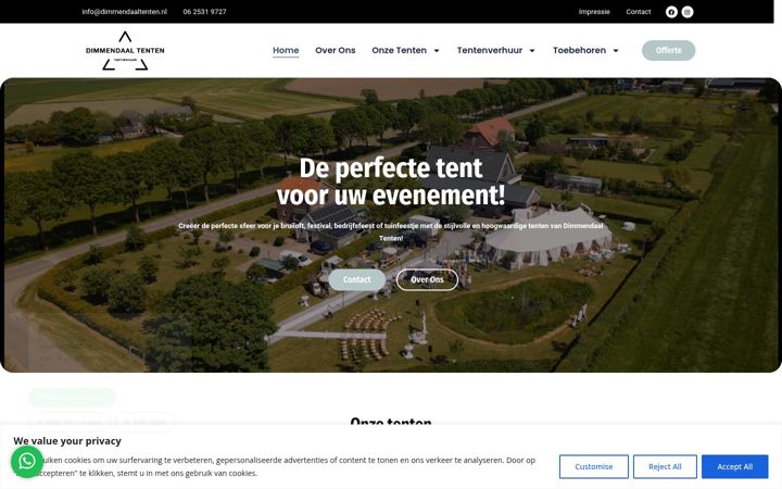 Zrzut ekranu dimmendaaltenten.nl