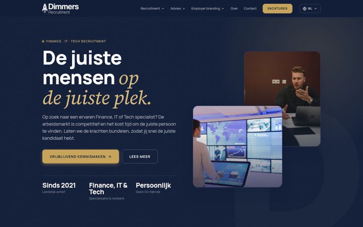 Screenshot of dimmersrecruitment.com