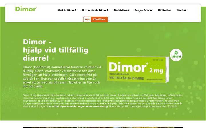 Skærmbillede af dimor.se