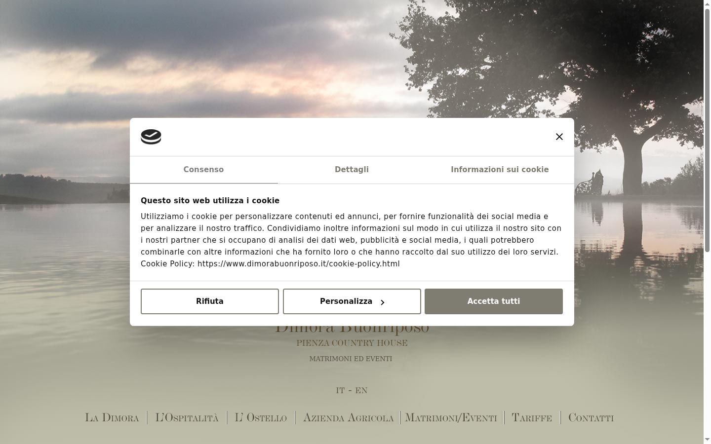 Screenshot of the consent banner shown before any interaction