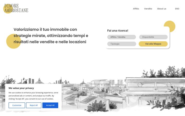 Screenshot von dimoreambrosiane.it