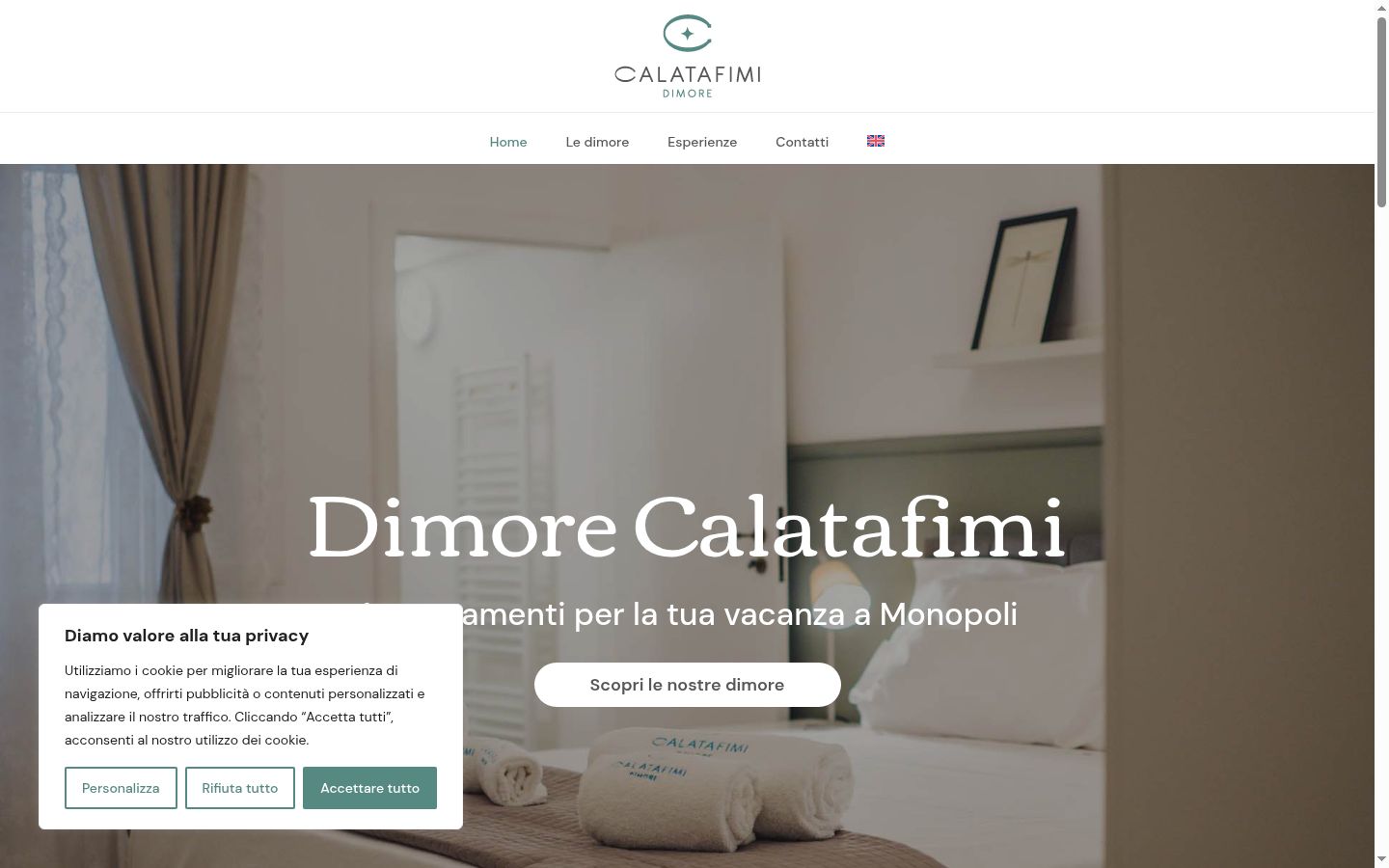 Screenshot del banner di consenso mostrato prima di qualsiasi interazione