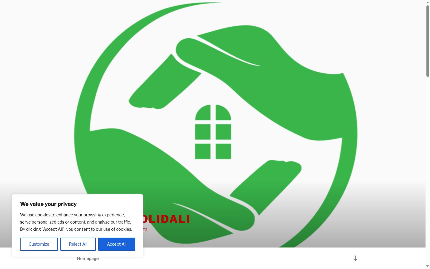 Screenshot del banner di consenso mostrato prima di qualsiasi interazione