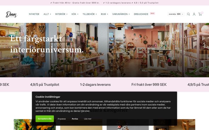 Skærmbillede af dimsstudio.se