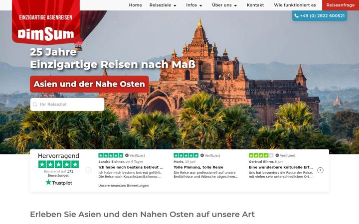 Screenshot of dimsumreisen.de
