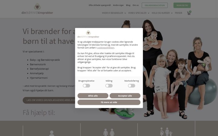 Screenshot stránky din-boernekiropraktor.dk