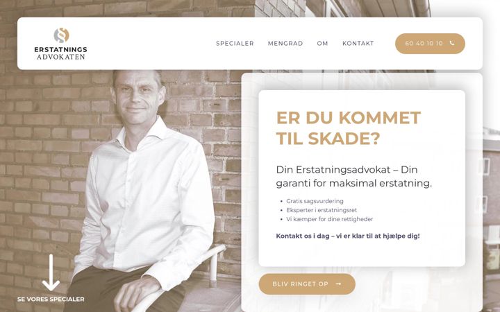 Screenshot of din-erstatningsadvokat.dk
