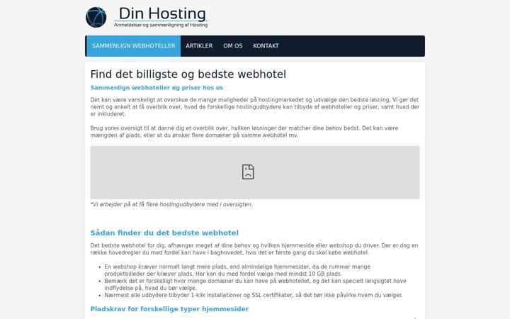 Screenshot of din-hosting.dk