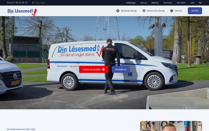 Screenshot stránky din-laasesmed.dk