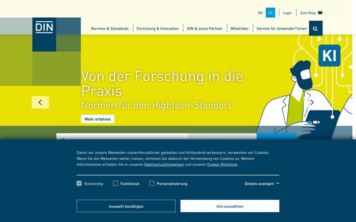 Screenshot von din.de