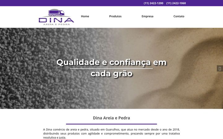 Captura de pantalla de dinaareiaepedra.com.br