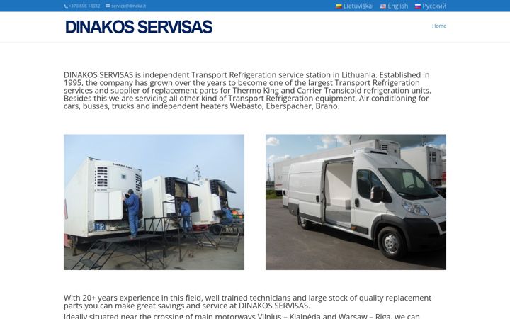 Snímek obrazovky dinakosservisas.lt