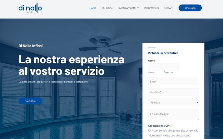 Screenshot of dinalloinfissi.it