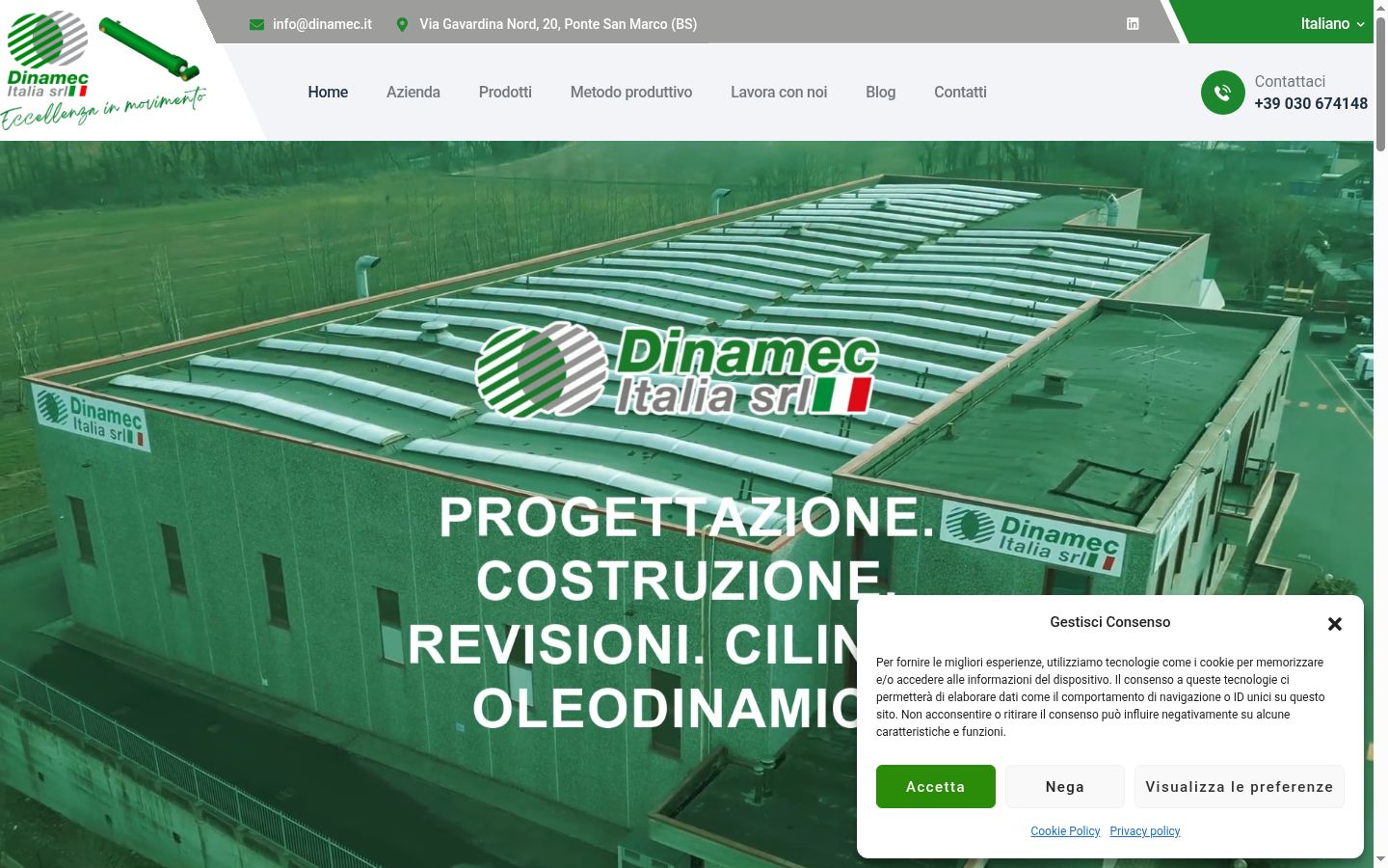 Screenshot del banner di consenso mostrato prima di qualsiasi interazione