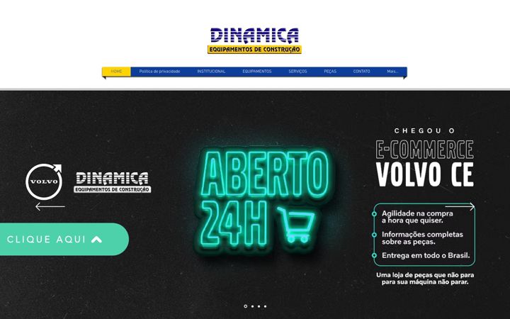 Captură de ecran a dinamicaequipamentos.com.br