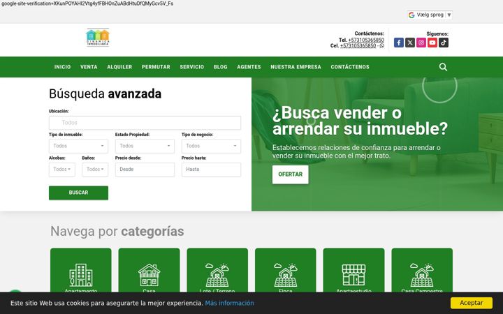 Kuvakaappaus sivustosta dinamicainmobiliaria.co