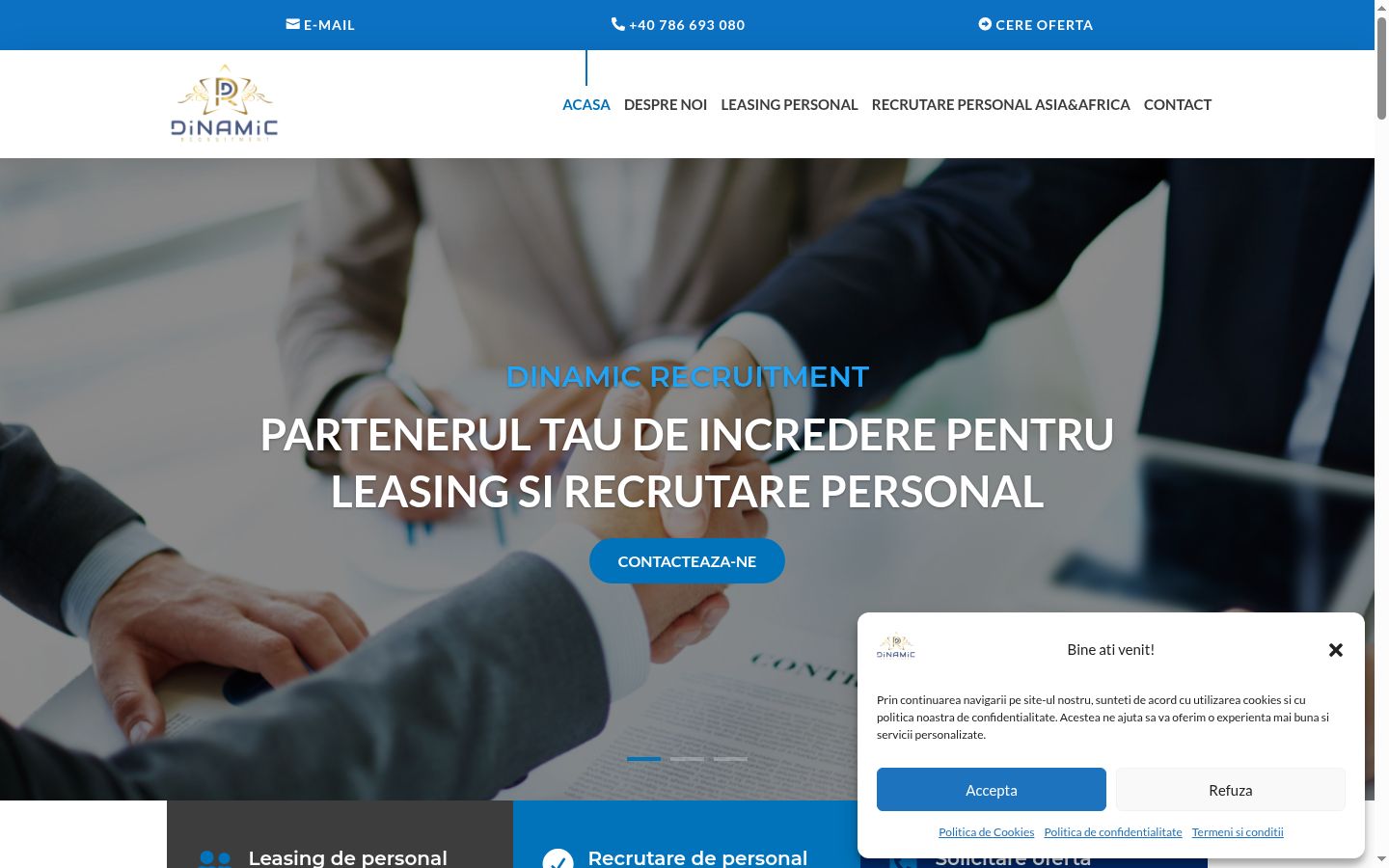 Screenshot of the consent banner shown before any interaction