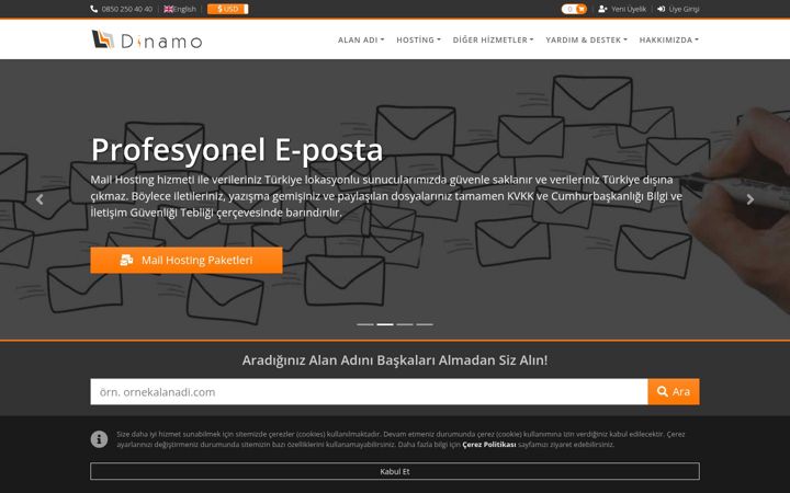 Screenshot of dinamo.net.tr