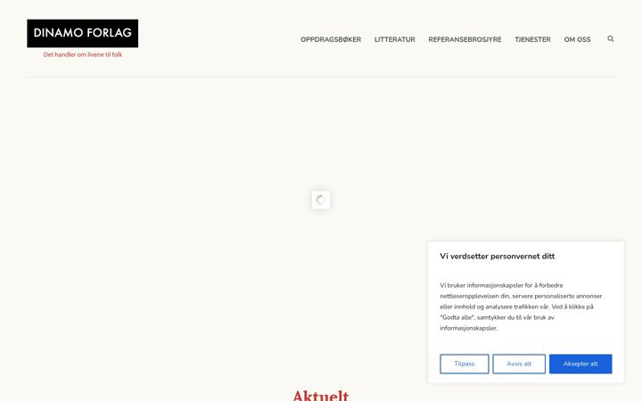 Captură de ecran a dinamoforlag.no
