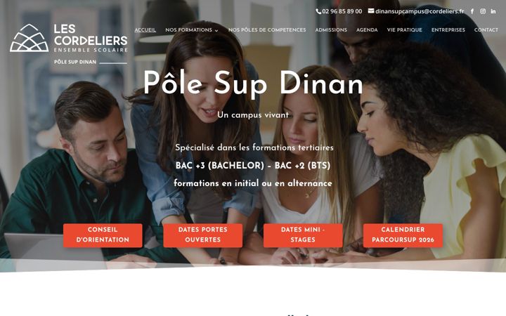Ekrānuzņēmums no dinansup.fr