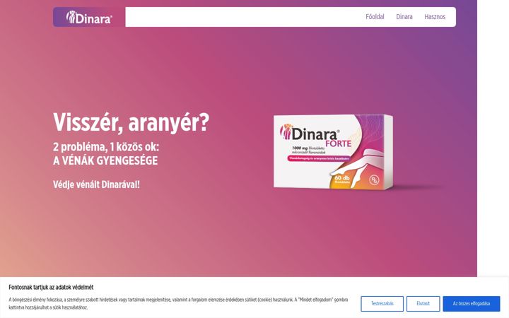Screenshot of dinara.hu