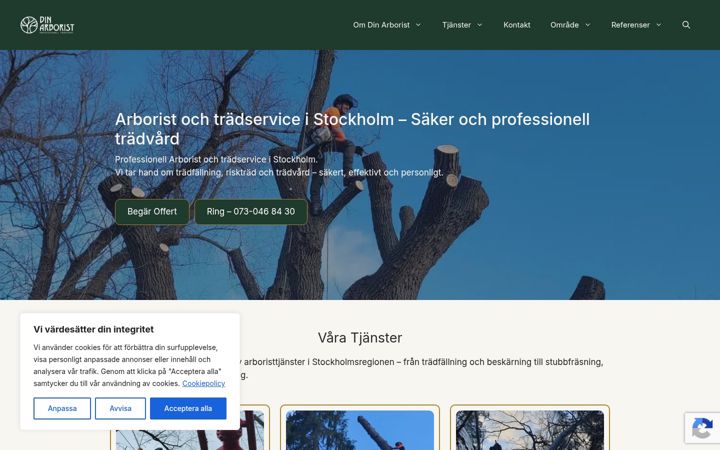 Snímek obrazovky dinarborist.se