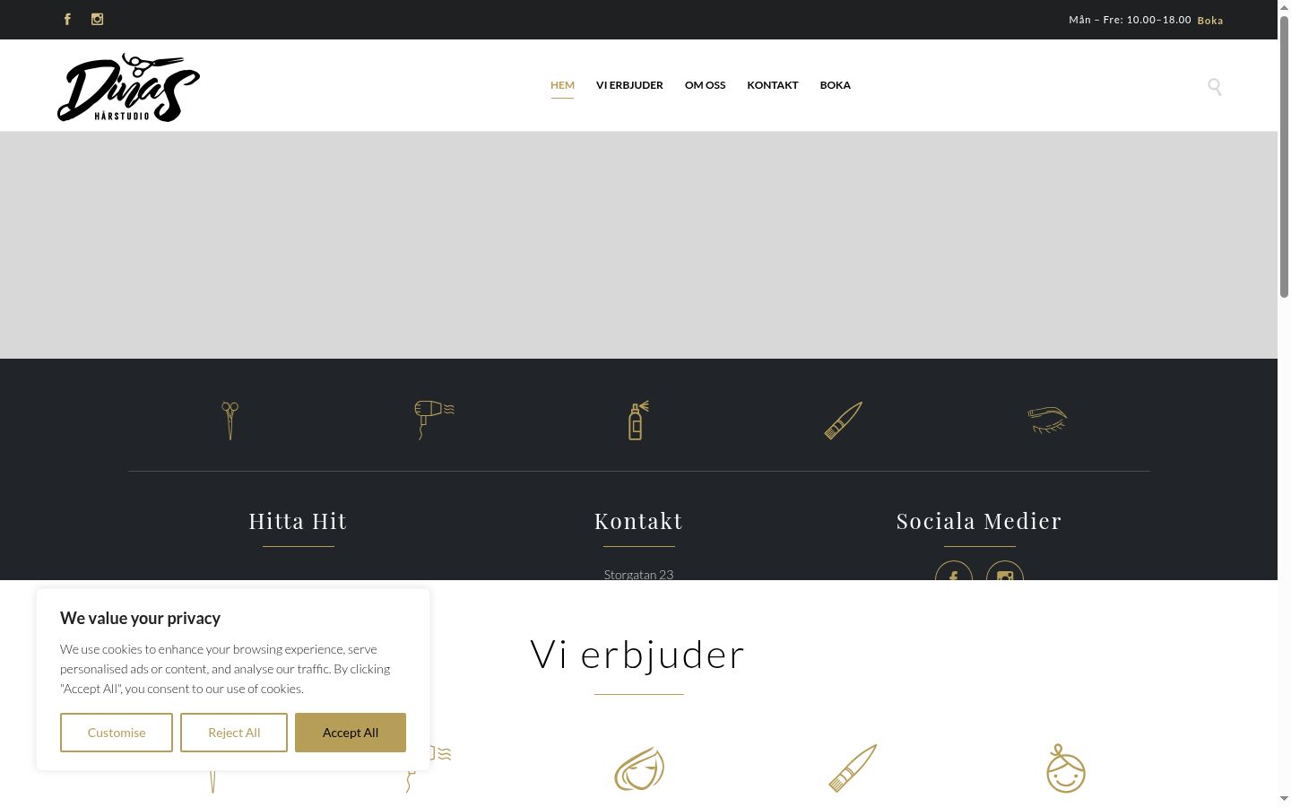Screenshot del banner di consenso mostrato prima di qualsiasi interazione