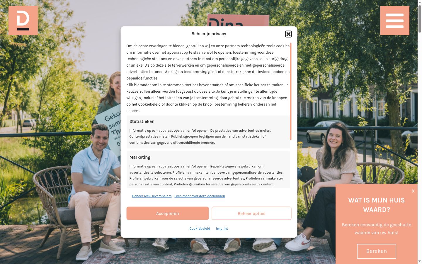 Screenshot des Einwilligungsbanners vor jeglicher Interaktion