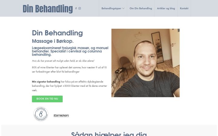 Screenshot stránky dinbehandling.dk