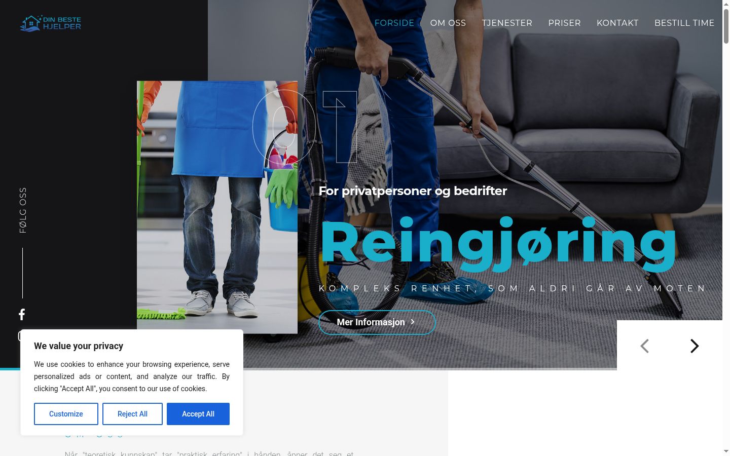 Screenshot of the consent banner shown before any interaction