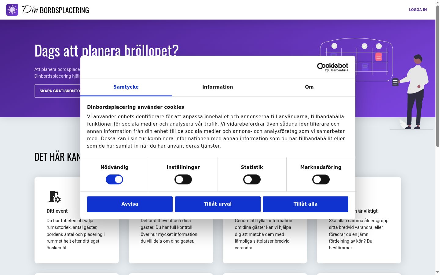 Captura de ecrã do banner de consentimento apresentado antes de qualquer interação