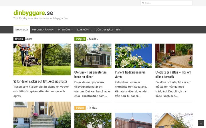 Snímek obrazovky dinbyggare.se