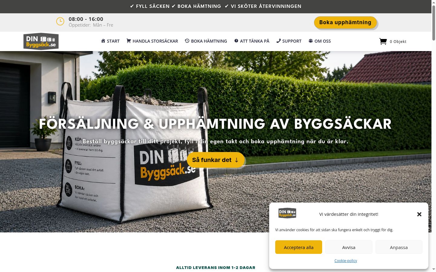 Screenshot des Einwilligungsbanners vor jeglicher Interaktion