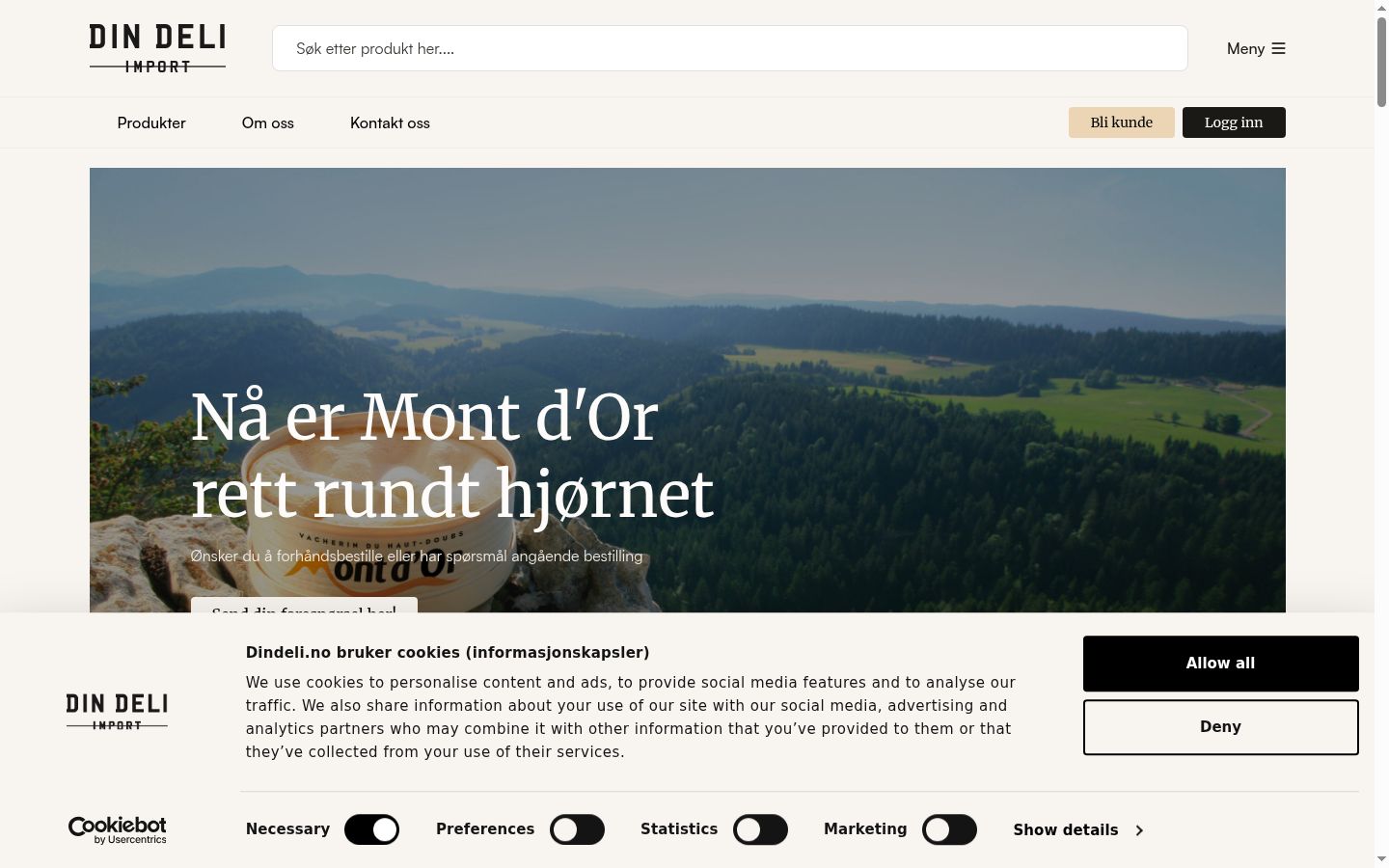 Screenshot des Einwilligungsbanners vor jeglicher Interaktion