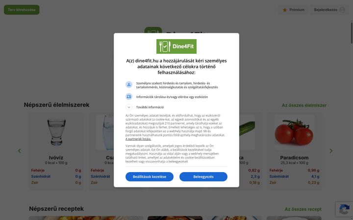 Screenshot of dine4fit.hu
