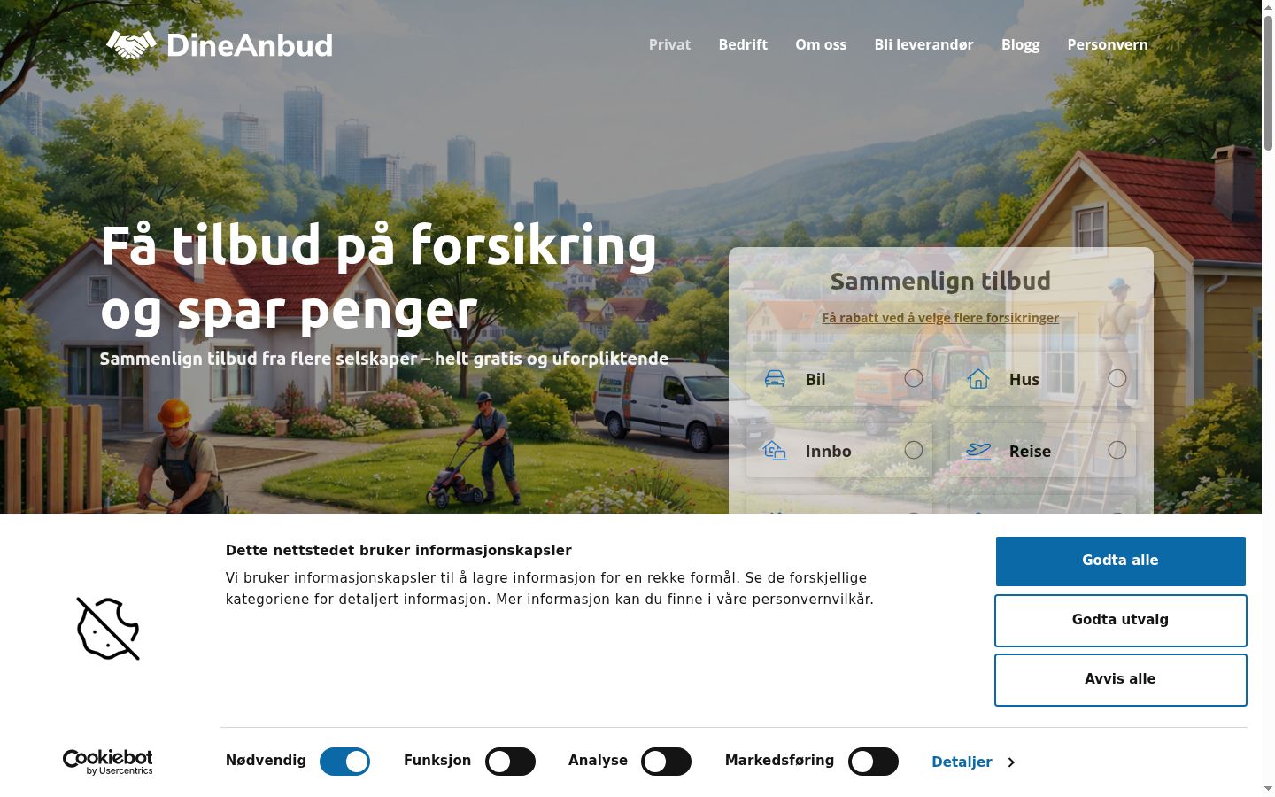 Screenshot tal-banner tal-kunsens muri qabel kwalunkwe interazzjoni