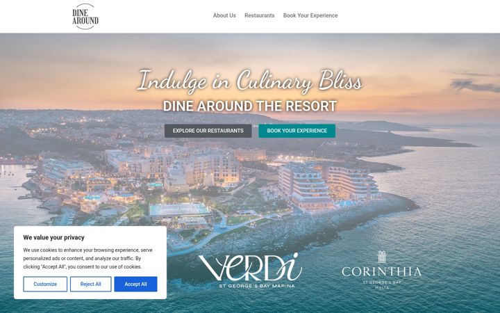 Screenshot of dinearoundmalta.com