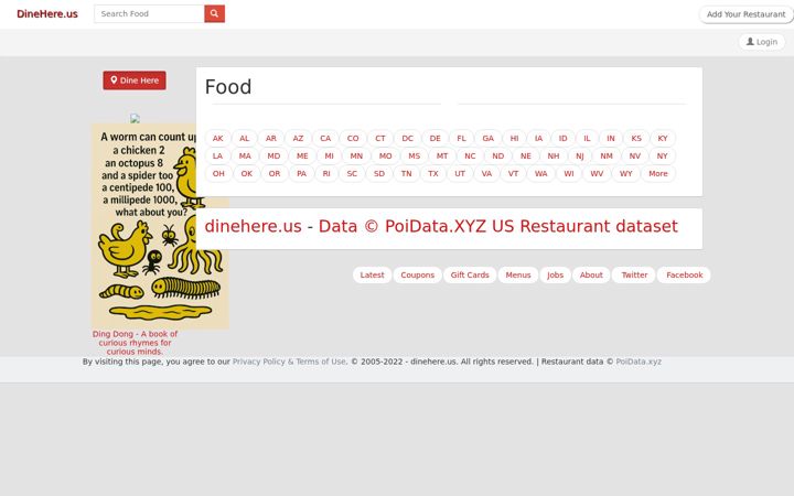 Skærmbillede af dinehere.us