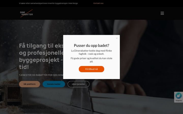 Screenshot ta' dinerabatter.no