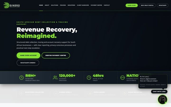 Screenshot of dinerocollections.com