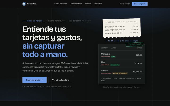 Screenshot of dinerosapp.com
