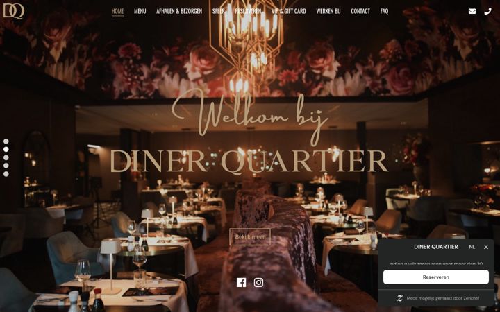 Snímek obrazovky dinerquartier.nl